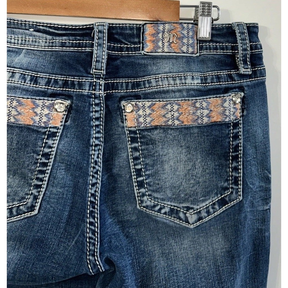 Women's Miss Me Mid Rise Capri Crop Jeans Aztec Stretch 31 No Pilling 26" Ins